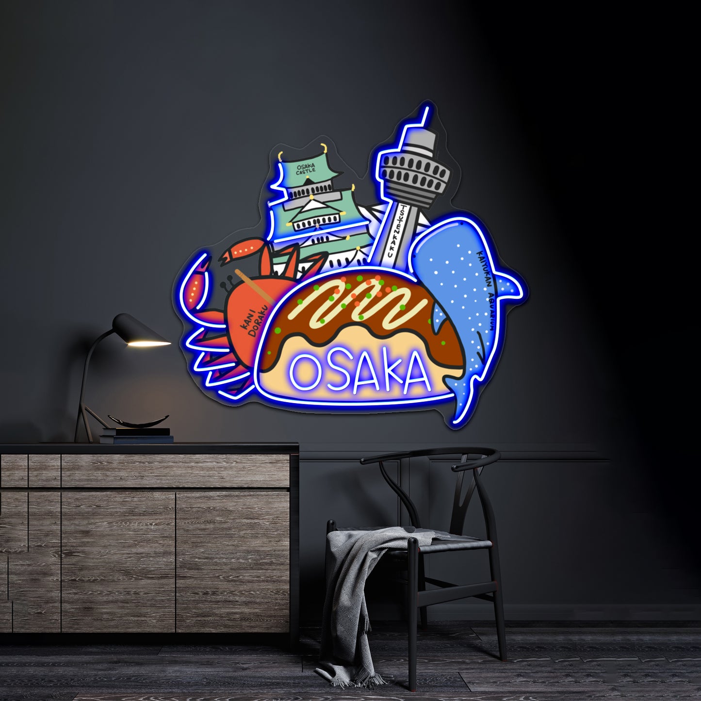 Osaka Love Japan Cute Funny Artwork Neon Wall Sign