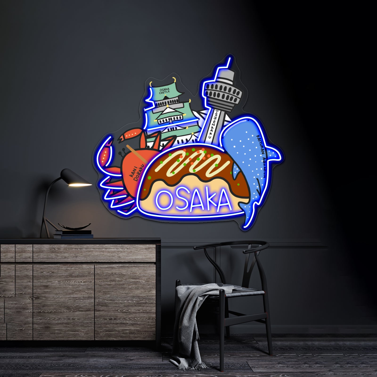 Osaka Love Japan Cute Funny Artwork Neon Wall Sign | Shineneon