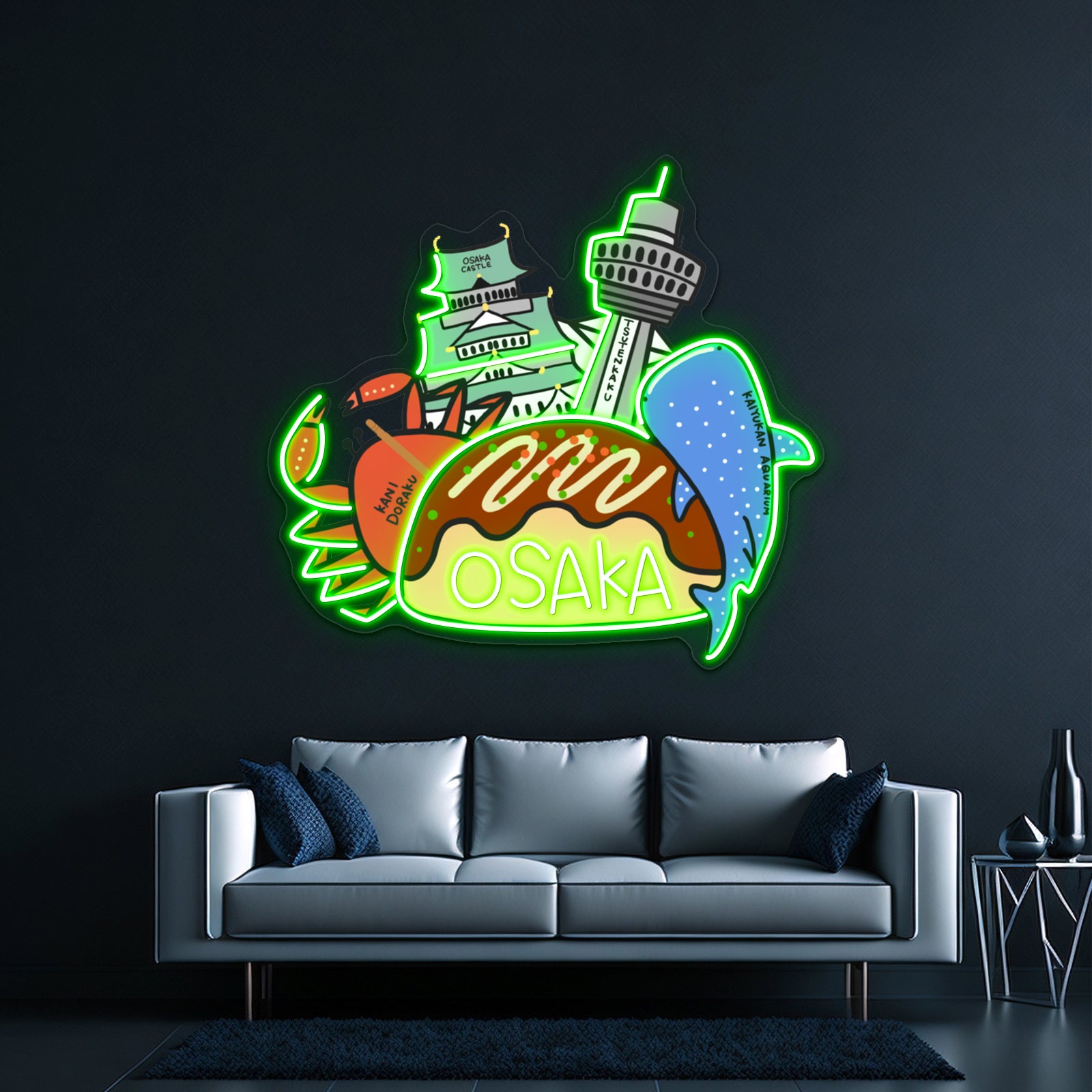 Osaka Love Japan Cute Funny Artwork Neon Wall Sign | Shineneon