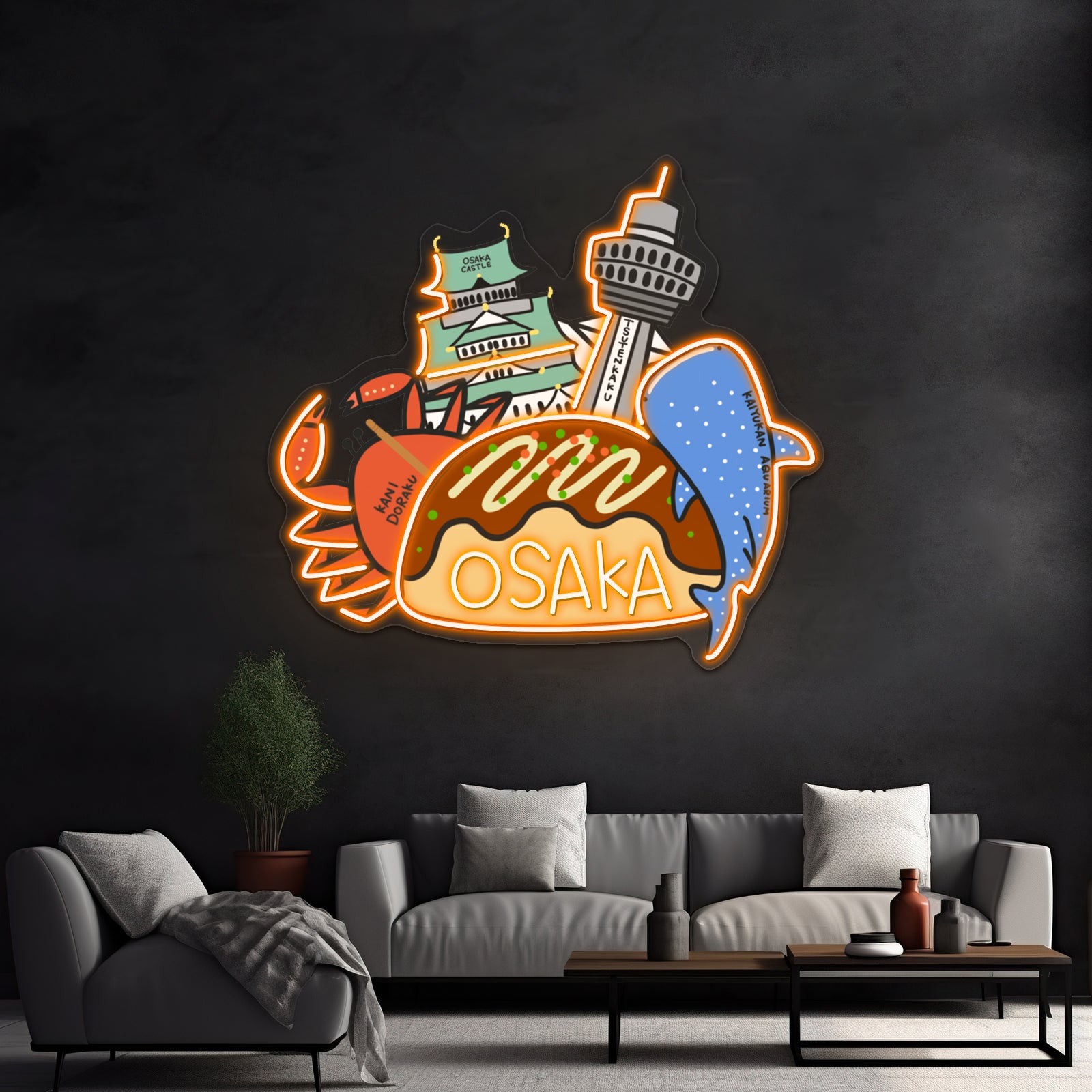 Osaka Love Japan Cute Funny Artwork Neon Wall Sign | Shineneon