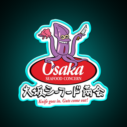 Osaka Seafood Concern Beer Bar Decor Led Neon Sign Rgb Color