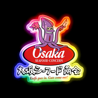 Osaka Seafood Concern Beer Bar Decor Led Neon Sign Rgb Color