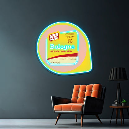 Oscar Mayer Bologna Illustration Artwork Neon Wall Sign