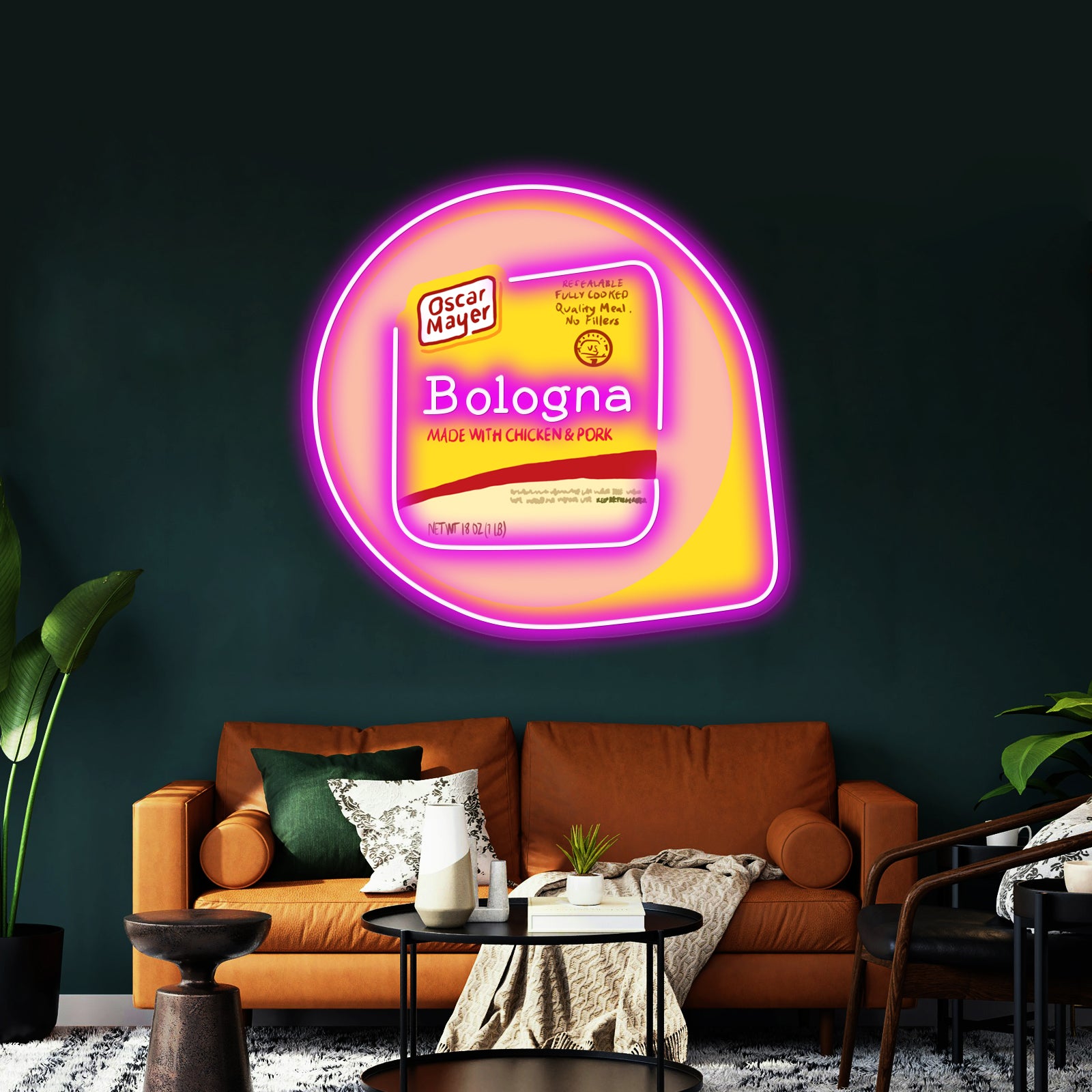 Oscar Mayer Bologna Illustration Artwork Neon Wall Sign | Shineneon