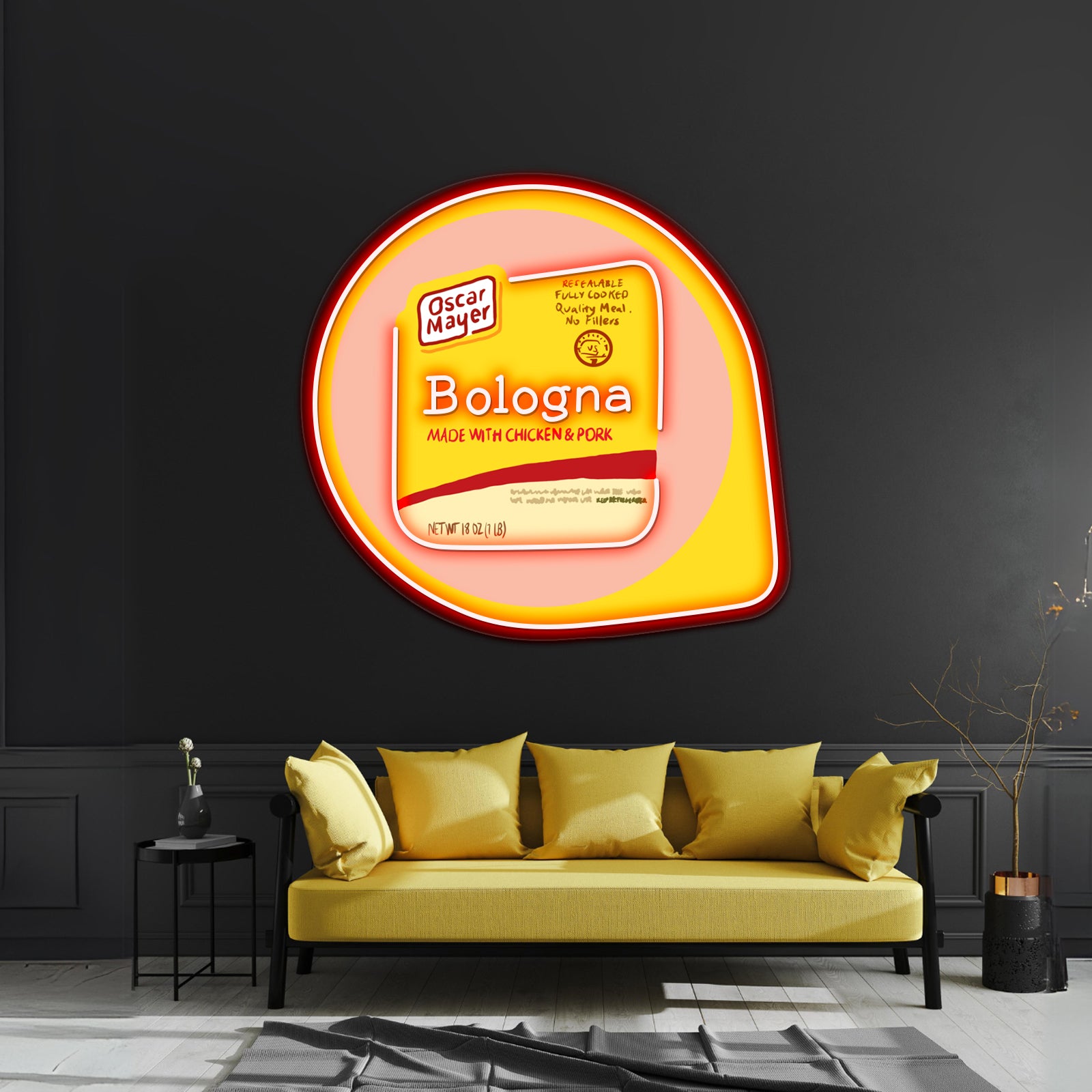 Oscar Mayer Bologna Illustration Artwork Neon Wall Sign | Shineneon