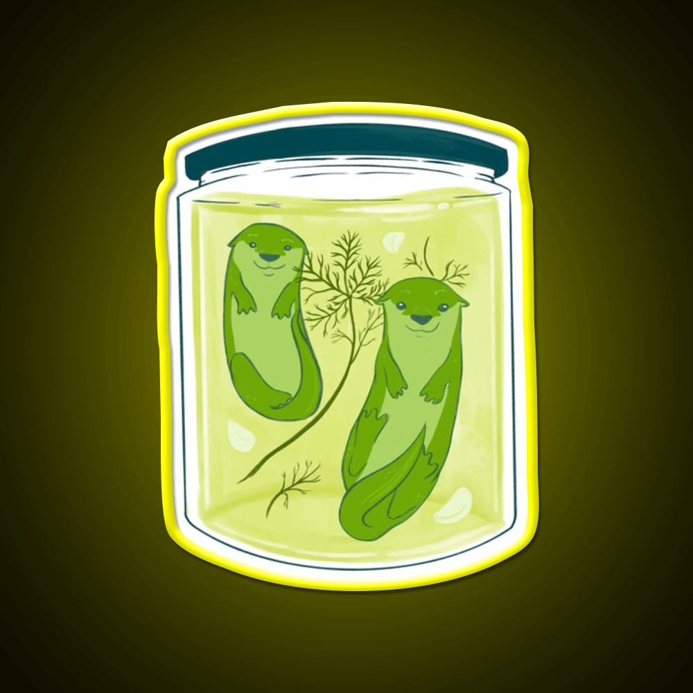 Otter Pickle Jar Snack Food Led Neon Sign Rgb Color - Shineneon