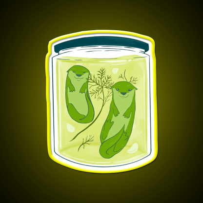 Otter Pickle Jar Snack Food Led Neon Sign Rgb Color - Shineneon