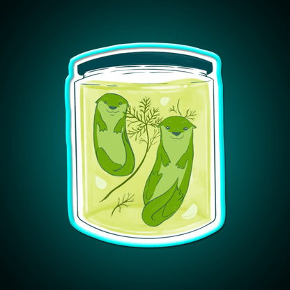 Otter Pickle Jar Snack Food Led Neon Sign Rgb Color - Shineneon
