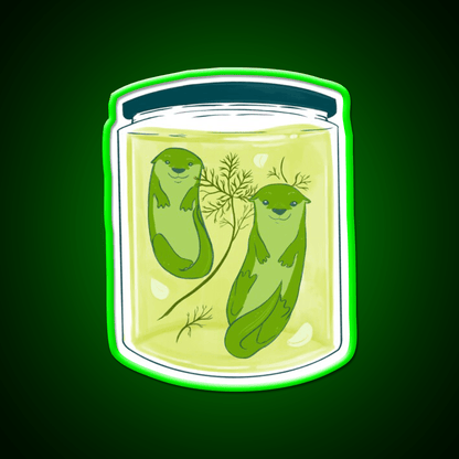 Otter Pickle Jar Snack Food Led Neon Sign Rgb Color - Shineneon