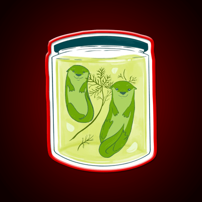 Otter Pickle Jar Snack Food Led Neon Sign Rgb Color - Shineneon