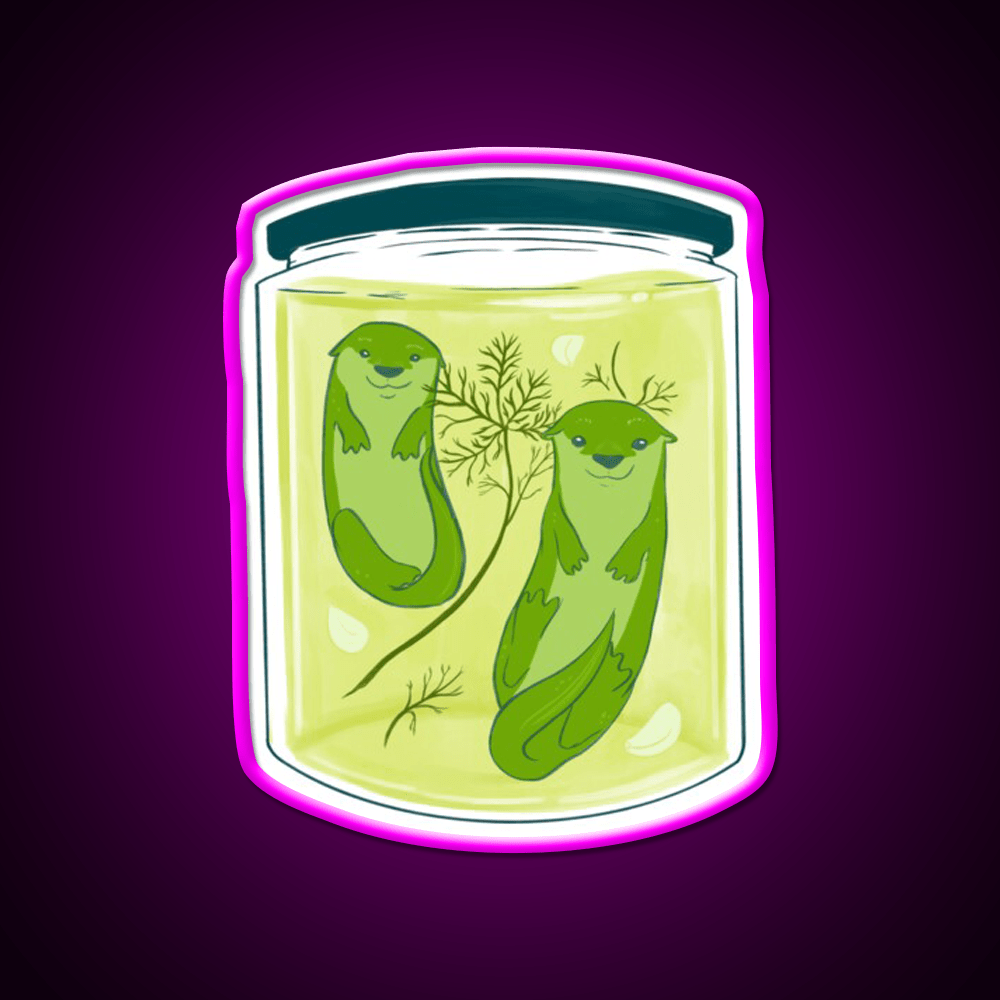Otter Pickle Jar Snack Food Led Neon Sign Rgb Color - Shineneon