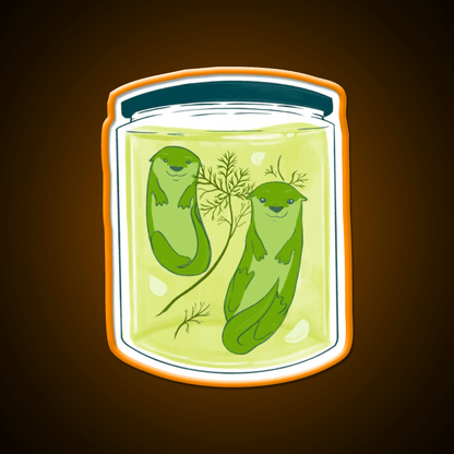 Otter Pickle Jar Snack Food Led Neon Sign Rgb Color - Shineneon
