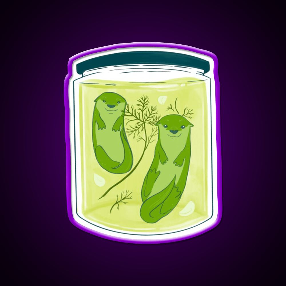 Otter Pickle Jar Snack Food Led Neon Sign Rgb Color - Shineneon