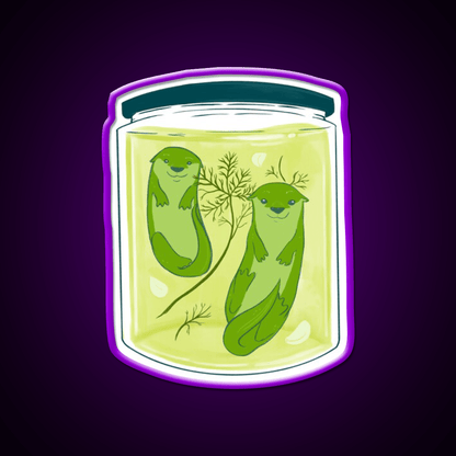Otter Pickle Jar Snack Food Led Neon Sign Rgb Color - Shineneon