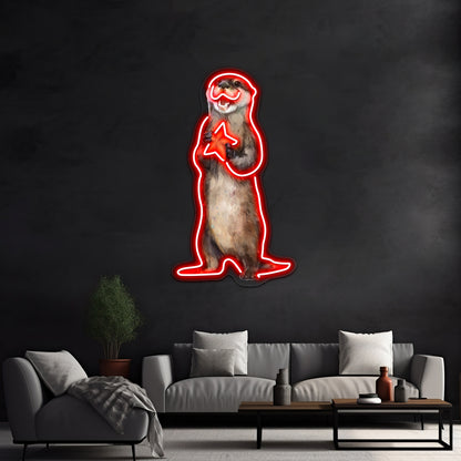 Otterly Delighted Otter Artwork Neon Wall Sign