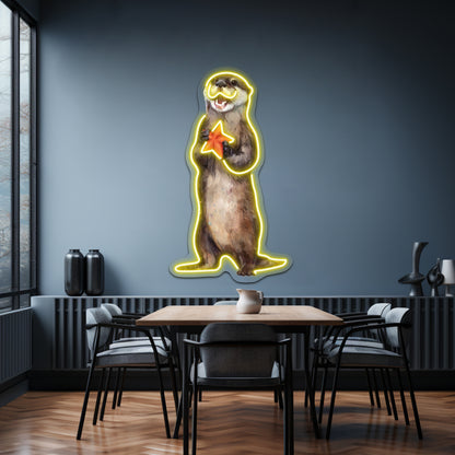 Otterly Delighted Otter Artwork Neon Wall Sign