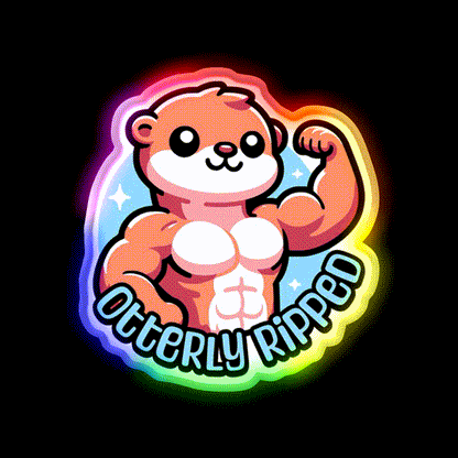 Otterly Ripped Cute Muscular Otter Pun Gym Fitness Led Neon Sign Rgb Color