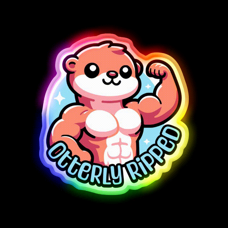 Otterly Ripped Cute Muscular Otter Pun Gym Fitness Led Neon Sign Rgb Color