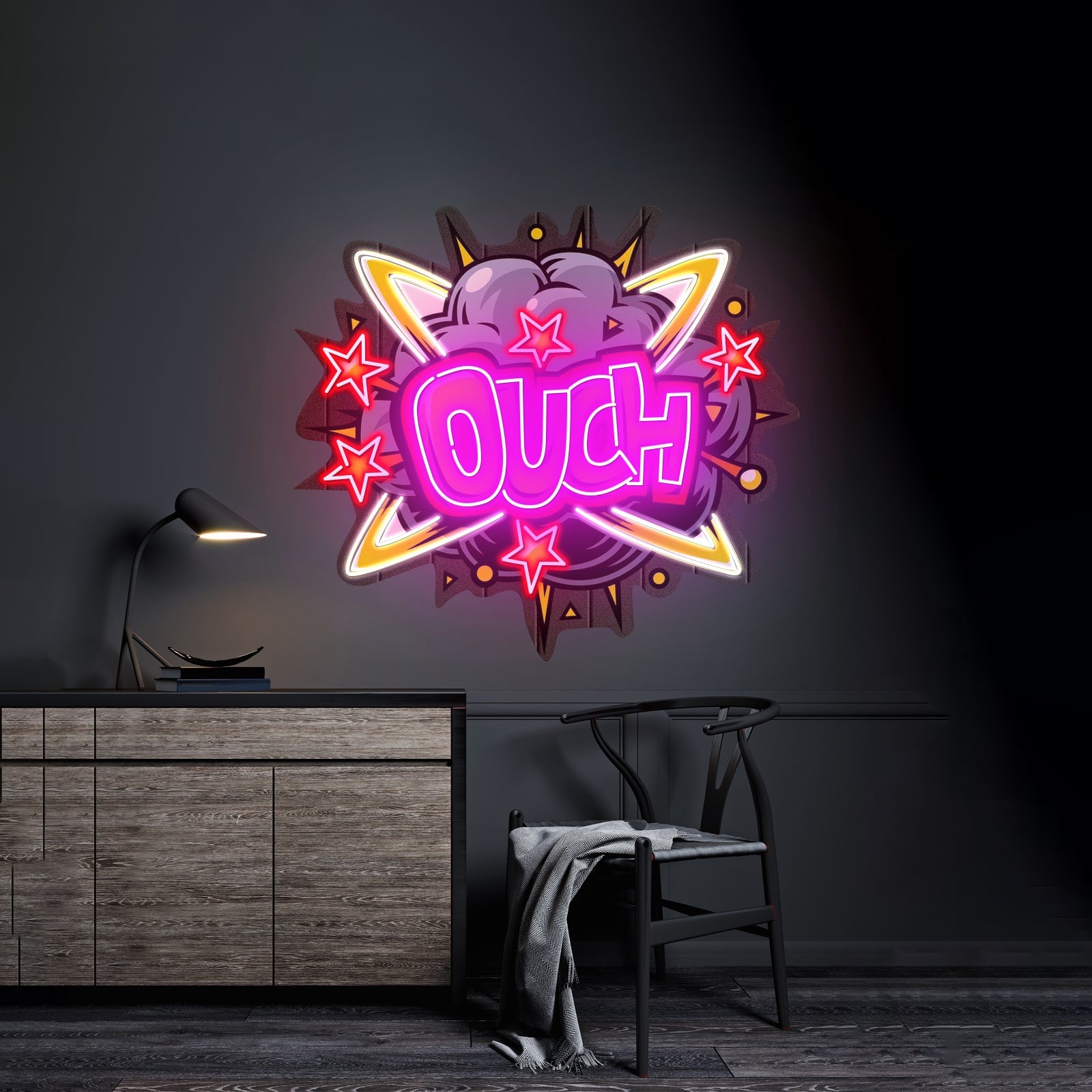 Ouch Custom Led Signs Artwork For Sale - Shineneon
