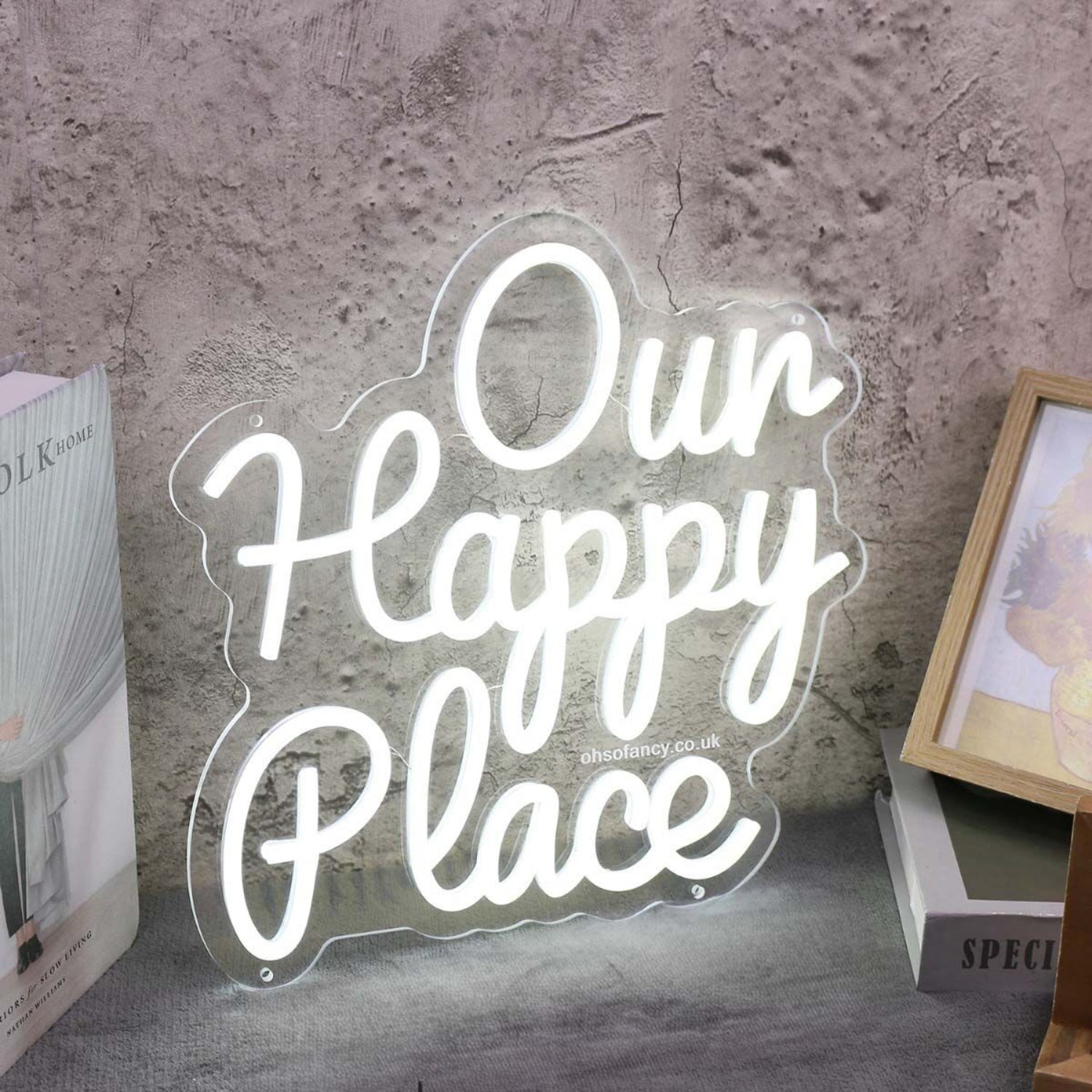 Our Happy Place White Led Neon Sign - Shineneon