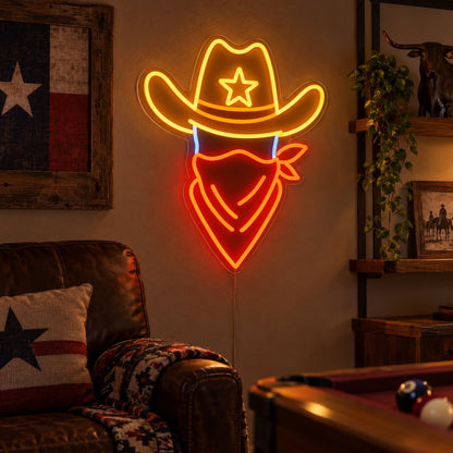Outlaw Cowboy Hat LED Neon Sign - Shineneon