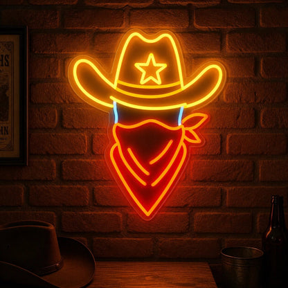 Outlaw Cowboy Hat Vintage LED Neon Sign - Shineneon