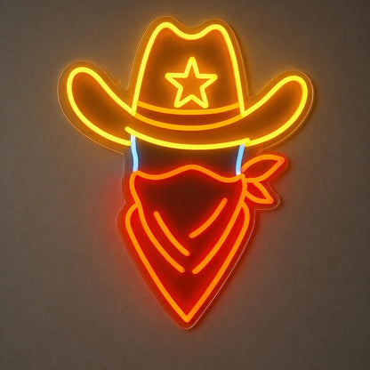 Outlaw Cowboy Hat Vintage LED Neon Sign - Shineneon