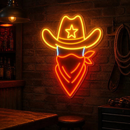 Outlaw Cowboy Hat Vintage LED Neon Sign - Shineneon
