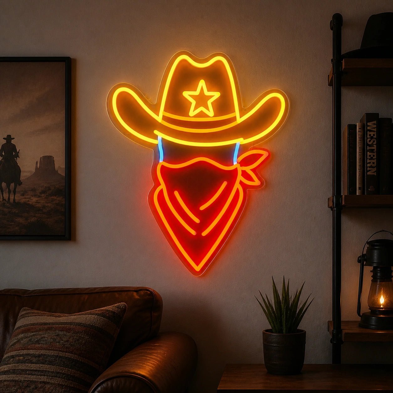 Outlaw Cowboy Hat Vintage LED Neon Sign - Shineneon
