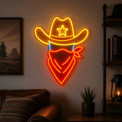 Outlaw Cowboy Hat Vintage LED Neon Sign - Shineneon