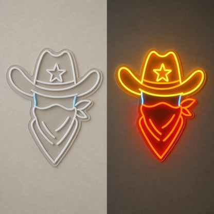 Outlaw Cowboy Hat Vintage LED Neon Sign - Shineneon