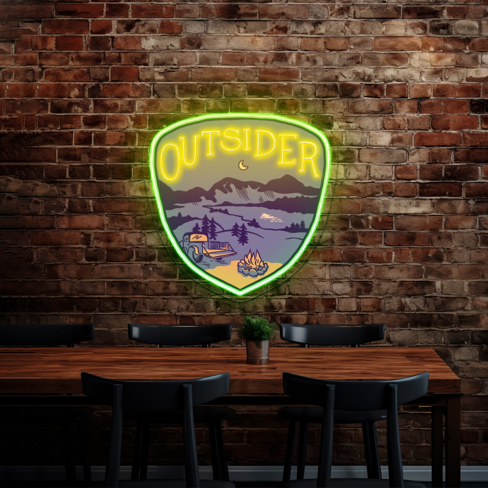 Outsider Nature Artwork Gaming Neon Signs