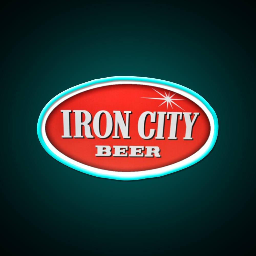 Oval Iron City Beer Bar Decor Led Neon Sign Rgb Color - Size and dimension reference