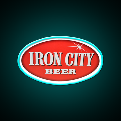 Oval Iron City Beer Bar Decor Led Neon Sign Rgb Color - Size and dimension reference