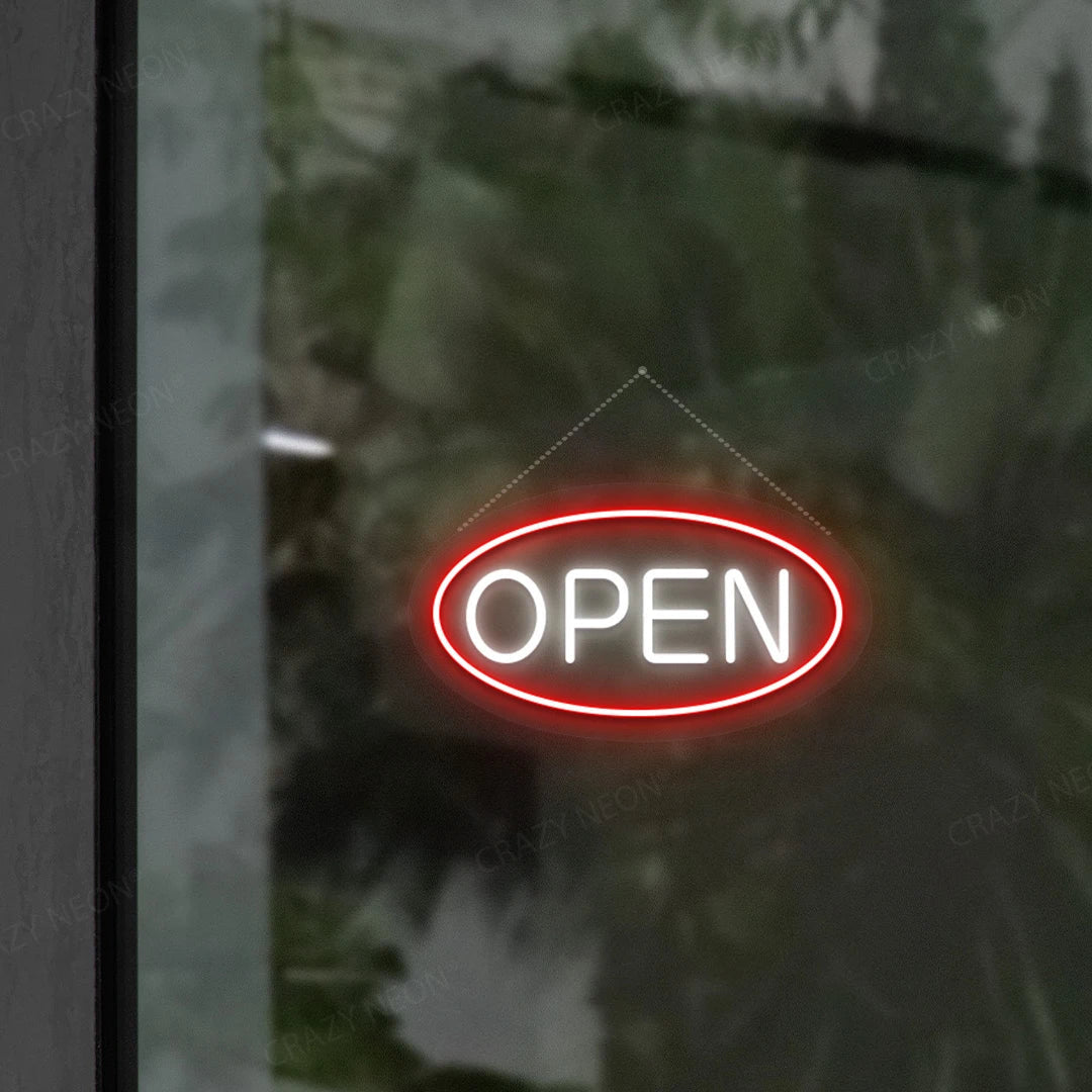 Oval Shaped Open Sign | Shineneon