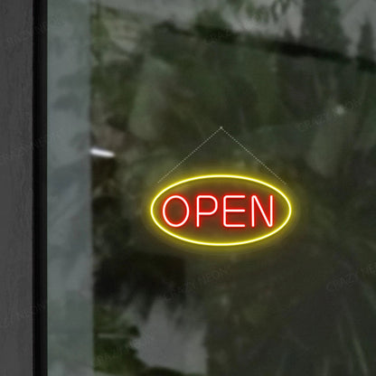 Oval Shaped Open Sign | Shineneon