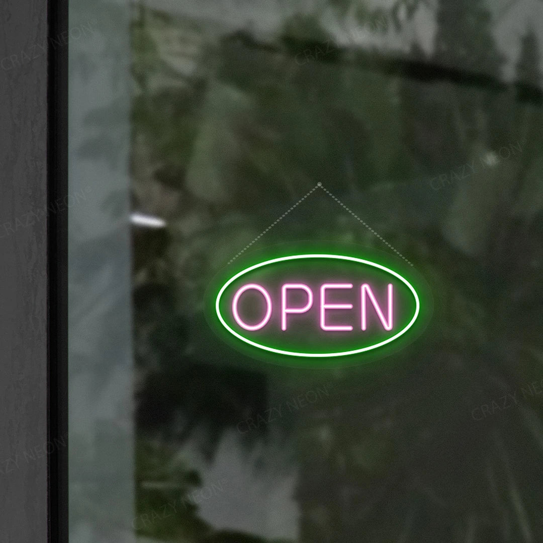 Oval Shaped Open Sign | Shineneon