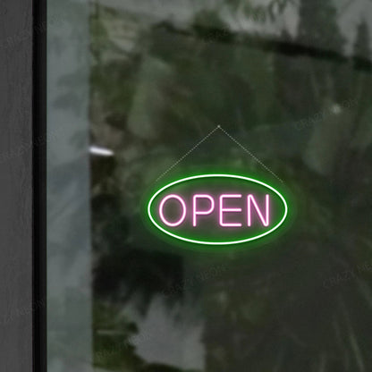 Oval Shaped Open Sign | Shineneon