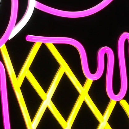 Oversized Summer Ice Cream Black Backsplash Neon | Shineneon