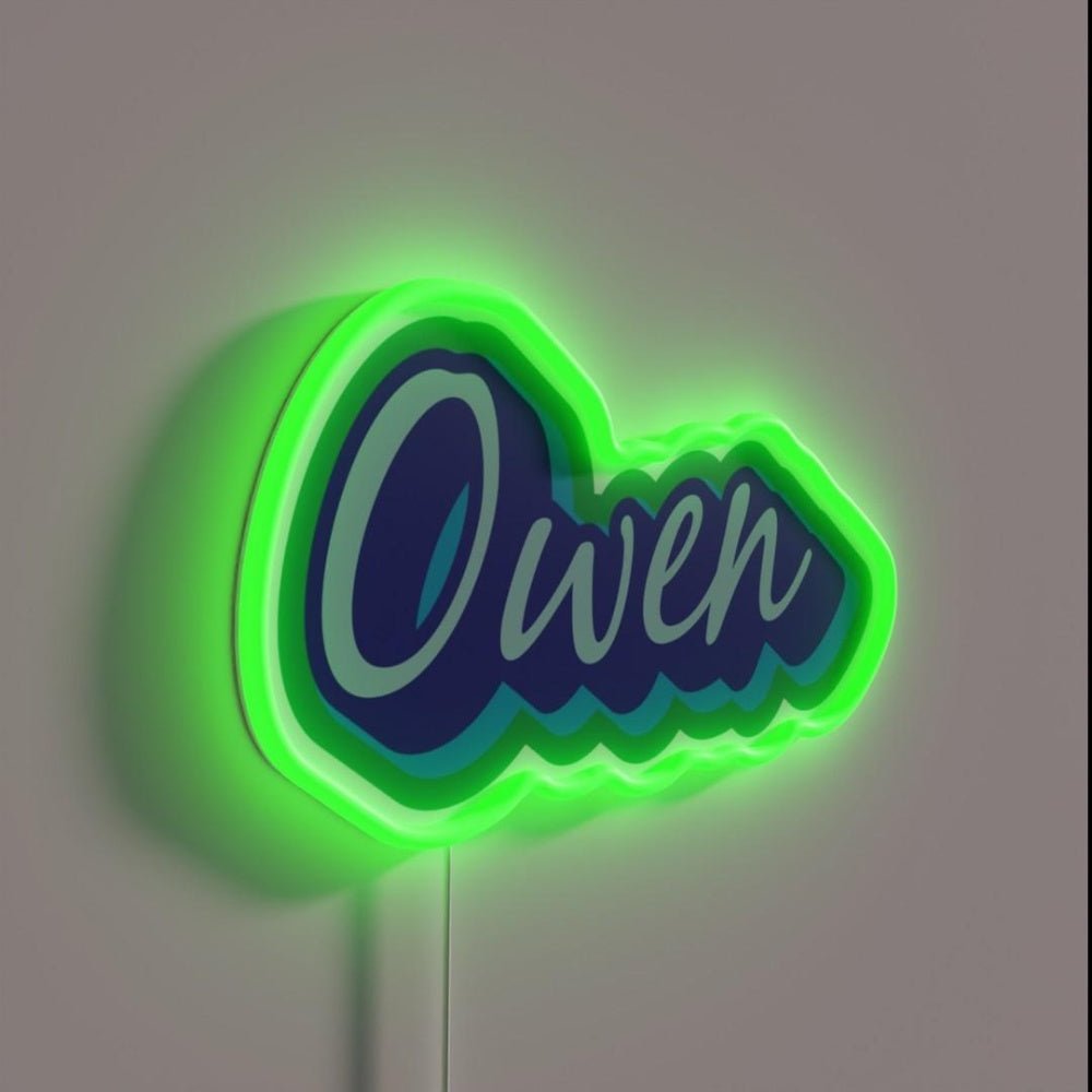 Owen In Blue And Green Rgb Led Neon Sign - Shineneon