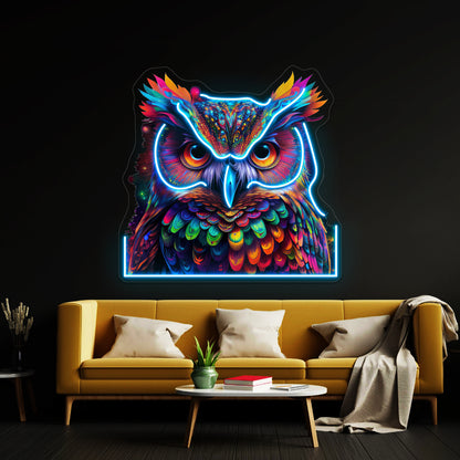 Owl Colorful Neon Psychedelic Art Wall Artwork Neon Signs | Shineneon