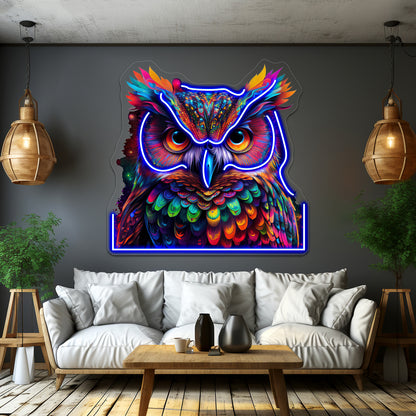 Owl Colorful Neon Psychedelic Art Wall Artwork Neon Signs | Shineneon