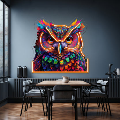 Owl Colorful Neon Psychedelic Art Wall Artwork Neon Signs | Shineneon