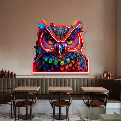 Owl Colorful Neon Psychedelic Art Wall Artwork Neon Signs | Shineneon