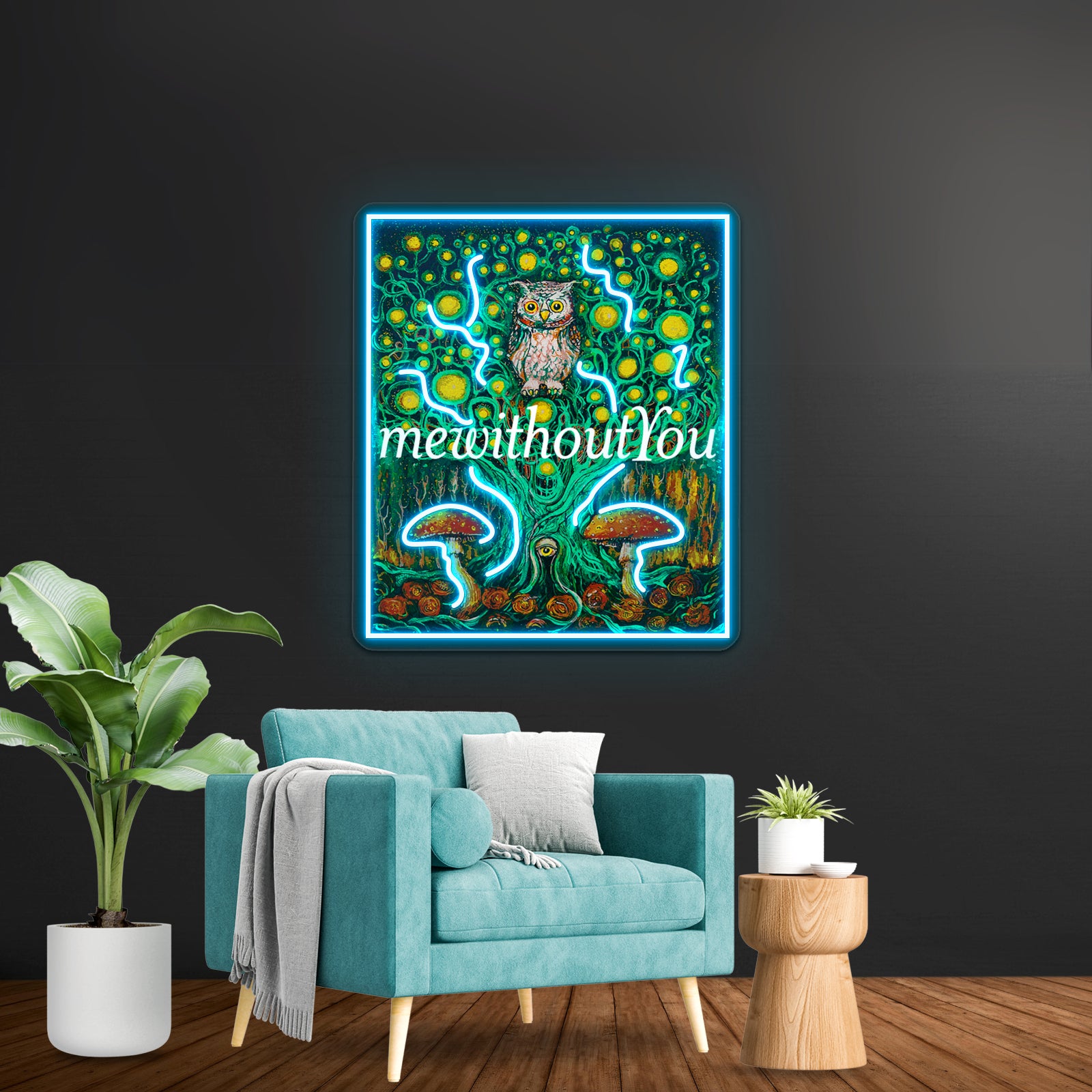 Owl In The Mewithoutyou Forest Artwork Neon Wall Sign | Shineneon