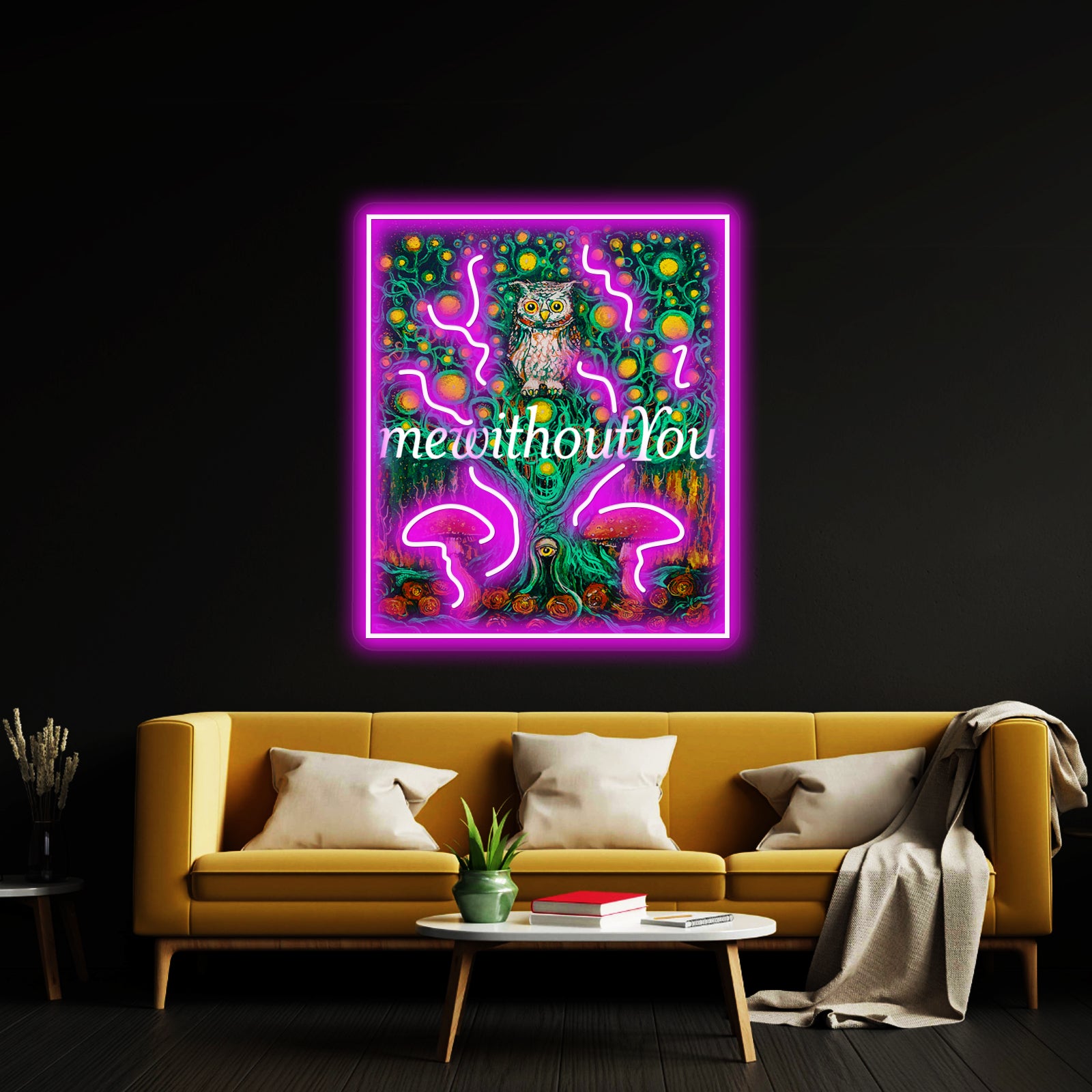 Owl In The Mewithoutyou Forest Artwork Neon Wall Sign | Shineneon