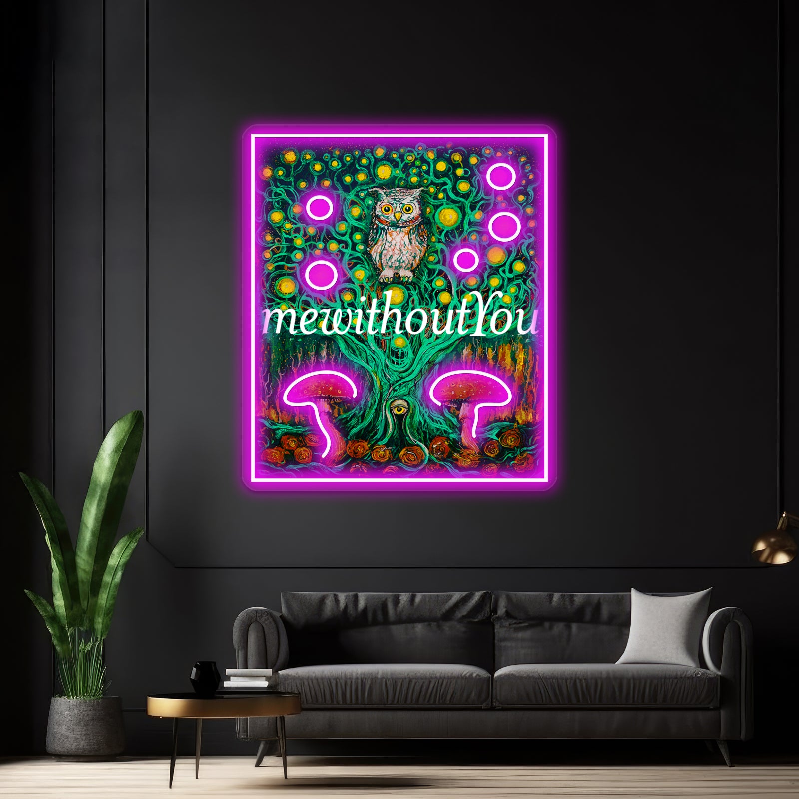 Owl In The Mewithoutyou Forest Wall Artwork Neon Signs | Shineneon