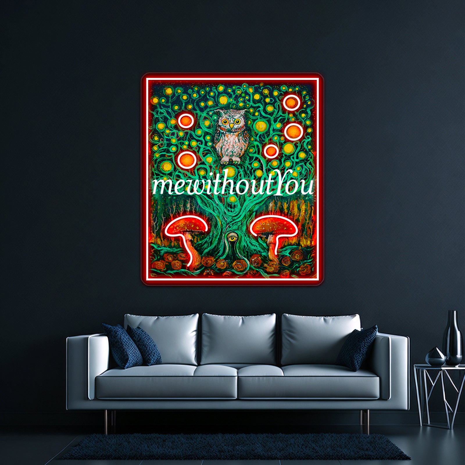 Owl In The Mewithoutyou Forest Wall Artwork Neon Signs | Shineneon