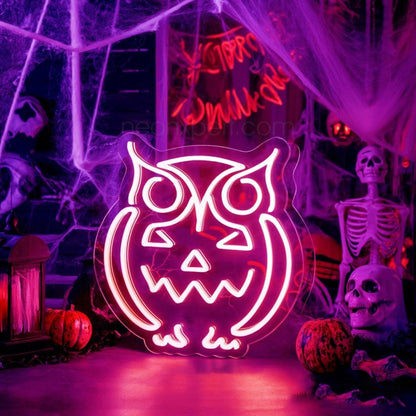 Owl Jack-O-Lantern Led Neon Sign | Shineneon