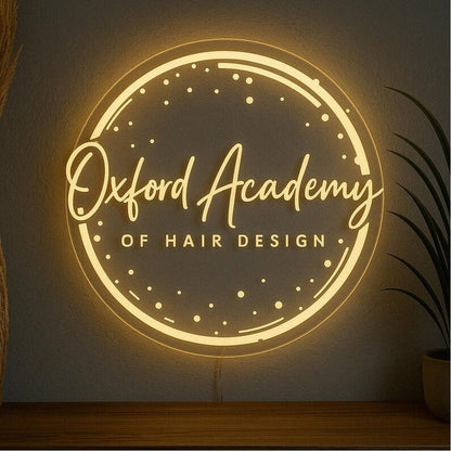 Oxford Academy Hair Salon Acrylic Business Logo Sign - Shineneon